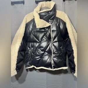 Heartloom Black and Cream Puffer Jacket